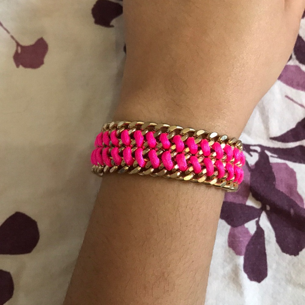 Pink & gold braided bracelet ajustable H&M